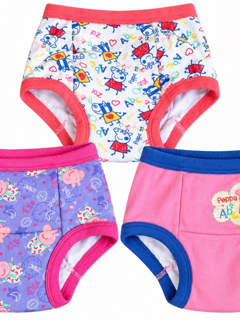 Peppa Pig Girls' 3-Pack Cotton Training Underwear - Pink, Purple, White